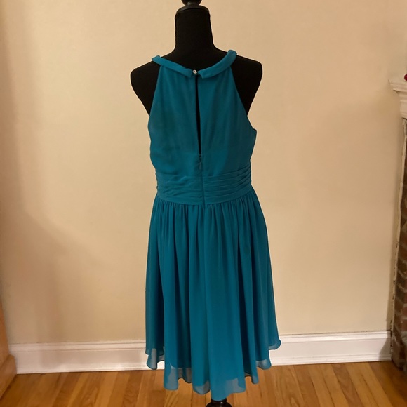 Azazie Turquoise Cocktail Dress Size 14 - Picture 2 of 2